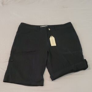 NWT Studio M By MAX Studio Black Bermuda Shorts Womens Sz M